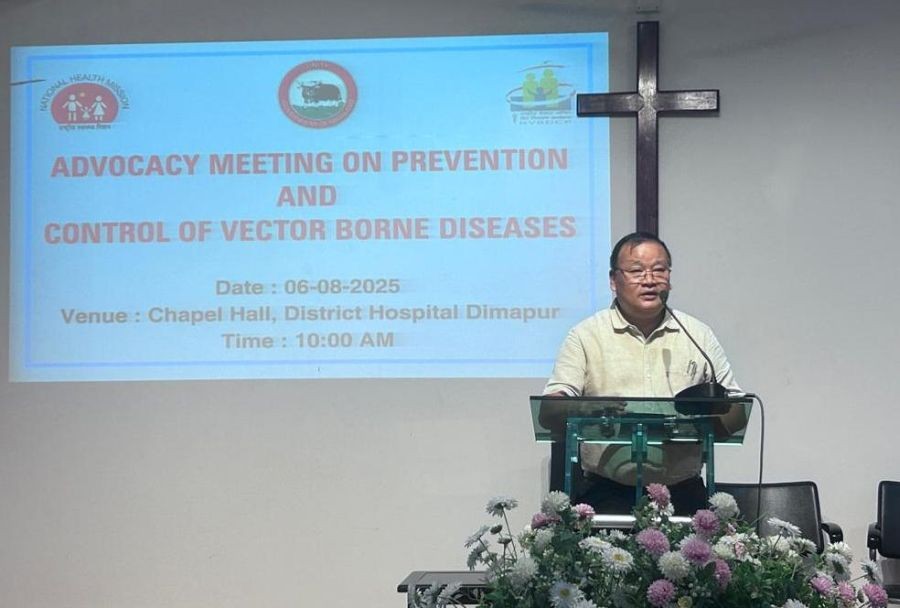 DC Dimapur Dr Tinojongshi Chang delivering the keynote address.